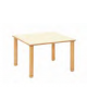 TAVOLO QUADRATO MEDIO ETA' 3/6 ANNI CON PIANO IN LEGNO MULTISTRATI DI BETULLA - COLORE MAGNOLIA - cm 75x75x52H