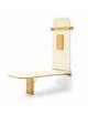 TAVOLO CHIUDIBILE A MURO ETA' 3/6 ANNI CON PIANO IN LEGNO MULTISTRATI DI BETULLA - COLORE MAGNOLIA - cm 130x70x52H