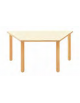TAVOLO TRAPEZIOIDALE ETA' 0/3 ANNI CON PIANO IN LEGNO MULTISTRATI DI BETULLA - COLORE MAGNOLIA - cm 130x65x42H