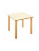 TAVOLO QUADRATO ETA'  3/6 ANNI CON PIANO IN LEGNO MULTISTRATI DI BETULLA - COLORE MAGNOLIA - cm 65x65x52H