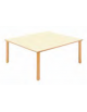 TAVOLO QUADRATO GRANDE ETA' 0/3 ANNI CON PIANO IN LEGNO MULTISTRATI DI BETULLA - COLORE MAGNOLIA - cm 130x130x42H