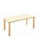 TAVOLO RETTANGOLARE ETA' 3/6 ANNI CON PIANO IN LEGNO MULTISTRATI DI BETULLA - COLORE MAGNOLIA - cm 130x65x52H