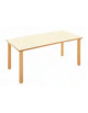 TAVOLO RETTANGOLARE GRANDE ETA' 3/6 ANNI CON PIANO IN LEGNO MULTISTRATI DI BETULLA - COLORE MAGNOLIA - cm 150x75x52H