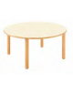TAVOLO ROTONDO ETA' 3/6 ANNI CON PIANO IN LEGNO MULTISTRATI DI BETULLA - COLORE MAGNOLIA - cm Ø130x52H