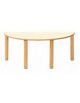 TAVOLO SEMICIRCOLARE ETA' 0/3 ANNI CON PIANO IN LEGNO MULTISTRATI DI BETULLA - COLORE MAGNOLIA - cm 130x65x42H