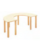 TAVOLO SEMICIRCOLARE ALLUNGATO CON PIANO IN LEGNO MULTISTRATI DI BETULLA - COLORE MAGNOLIA - cm 140x90x52H