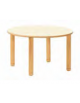 TAVOLO ROTONDO PICCOLO ETA' 3/6 ANNI CON PIANO IN LEGNO MULTISTRATI DI BETULLA - COLORE MAGNOLIA - cm Ø90x52H