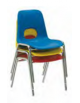SEDIA IMPILABILE ETA' 3/6 ANNI STRUTTURA IN METALLO CROMATO, SEDILE E SCHIENALE IN  POLIPROPILENE COLORI A SCELTA - cm 37x39x30H
