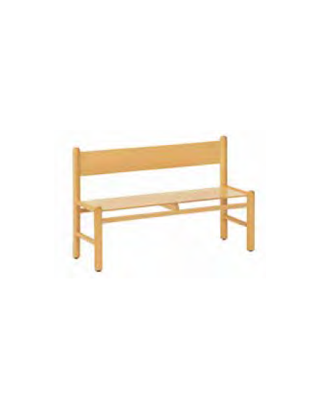 PANCA CON SCHIENALE ETA' 3/6 ANNI STRUTTURA IN LEGNO MASSELLO E SEDUTA/SCHIENALE IN FAGGIO- cm 90x33x29H