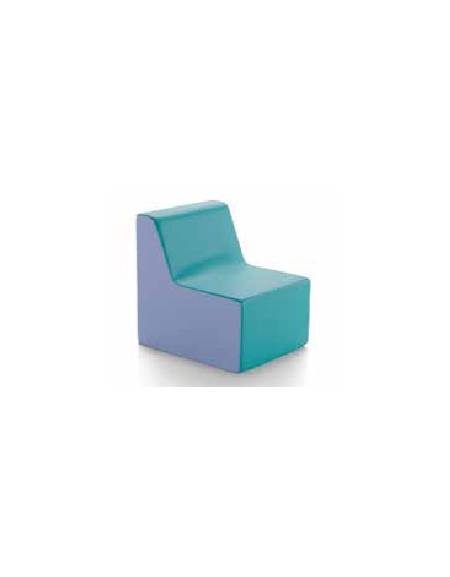 POLTRONCINA ETA' 3/6 ANNI CON RIVESTIMENTO ECOPELLE IGNIFUGO 1IM - COLORI A SCELTA - cm 50x60x32/60H