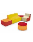 POLTRONCINA ETA' 3/6 ANNI CON RIVESTIMENTO ECOPELLE IGNIFUGO 1IM - COLORI A SCELTA - cm 50x60x32/60H