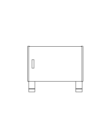 MOBILE CONTENITORE 1 ANTA - COLORE A SCELTA - STRUTTURA NOBILITATO BETULLA - cm 53x41x44H