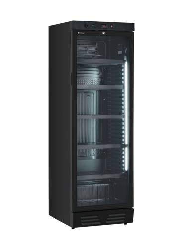 Vetrina refrigerata per bibite colore nero - Temperatura 0° +10°C - Capacità lorda Litri 390 - cm 59,5x65,5x183h
