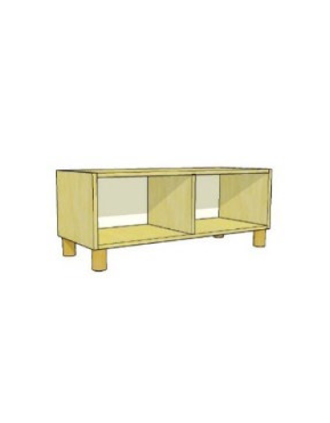 MOBILE CONTENITORE 2 VANI A GIORNO STRUTTURA NOBILITATO BETULLA - cm 104x41x44H