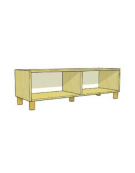 MOBILE CONTENITORE 2 VANI A GIORNO, STRUTTURA NOBILITATO BETULLA O LARICE  - cm 138x41x44H