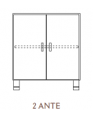 MOBILE CONTENITORE 2 ANTE - COLORE A SCELTA - 2 VANI INTERNI, STRUTTURA NOBILITATO BETULLA O LARICE - cm 70x41x80H