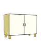 MOBILE CONTENITORE 2 ANTE - COLORE A SCELTA - 2 VANI INTERNI, STRUTTURA NOBILITATO BETULLA O LARICE - cm 104x41x80H