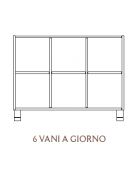 MOBILE CONTENITORE 6 VANI A GIORNO, STRUTTURA NOBILITATO BETULLA O LARICE - cm 104x41x80H