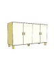 MOBILE CONTENITORE 4 ANTE - COLORE A SCELTA - 4 VANI INTERNI, STRUTTURA NOBILITATO BETULLA O LARICE - cm 138x41x80H