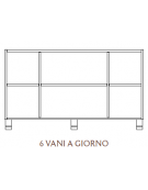 MOBILE CONTENITORE 6 VANI A GIORNO, STRUTTURA NOBILITATO BETULLA O LARICE - cm 138x41x80H