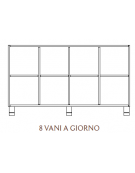 MOBILE CONTENITORE 8 VANI A GIORNO, STRUTTURA NOBILITATO BETULLA O LARICE - cm 138x41x80H