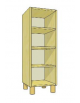 MOBILE CONTENITORE 4 VANI A GIORNO, STRUTTURA NOBILITATO BETULLA O LARICE - cm 36x41x114H