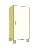 MOBILE CONTENITORE 1 ANTA - COLORE A SCELTA - 3 VANI INTERNI, STRUTTURA NOBILITATO BETULLA O LARICE - cm 53x41x114H