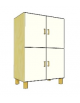 MOBILE CONTENITORE 4 ANTE - COLORE A SCELTA - 4 VANI INTERNI, STRUTTURA NOBILITATO BETULLA O LARICE - cm 70x41x114H