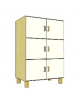 MOBILE CONTENITORE 6 ANTE - COLORE A SCELTA - 6 VANI INTERNI, STRUTTURA NOBILITATO BETULLA O LARICE - cm 70x41x114H