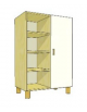 MOBILE 1 ANTA - COLORE A SCELTA - 4 VANI INTERNI + 4 VANI A GIORNO, STRUTTURA NOBILITATO BETULLA O LARICE - cm 70x41x114H