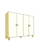 MOBILE CONTENITORE 4 ANTE - COLORE A SCELTA - 6 VANI INTERNI, STRUTTURA NOBILITATO BETULLA O LARICE - cm 138x41x114H