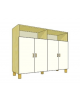 MOBILE CONTENITORE 4 ANTE COLORE A SCELTA + 2 VANI A GIORNO, STRUTTURA NOBILITATO BETULLA O LARICE - cm 138x41x114H
