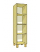 MOBILE CONTENITORE 4 VANI A GIORNO, STRUTTURA NOBILITATO BETULLA O LARICE - cm 36x41x148H