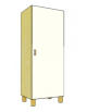 MOBILE CONTENITORE 1 ANTA - COLORE A SCELTA - 3 VANI INTERNI, STRUTTURA NOBILITATO BETULLA O LARICE - cm 53x41x148H