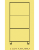 MOBILE CONTENITORE 3 VANI A GIORNO, STRUTTURA NOBILITATO BETULLA O LARICE - cm 70x41x148H