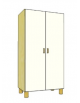 MOBILE CONTENITORE 2 ANTE COLORE A SCELTA E 3 VANI INTERNI, STRUTTURA NOBILITATO BETULLA O LARICE - cm 70x41x148H