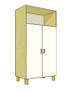 MOBILE CONTENITORE 2 ANTE - COLORE A SCELTA + 1 VANO A GIORNO, STRUTTURA NOBILITATO BETULLA O LARICE - cm 70x41x148H