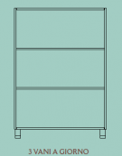 MOBILE CONTENITORE 3 VANI A GIORNO, STRUTTURA NOBILITATO BETULLA O LARICE - cm 104x41x148H