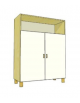 MOBILE CONTENITORE 2 ANTE - COLORE A SCELTA + 1 VANO A GIORNO, STRUTTURA NOBILITATO BETULLA O LARICE - cm 104x41x148H