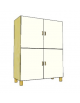 MOBILE CONTENITORE 4 ANTE COLORE A SCELTA E 4 VANI INTERNI, STRUTTURA NOBILITATO BETULLA O LARICE - cm 104x41x148H