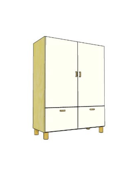 MOBILE CONTENITORE 2 ANTE E 2 CASSETTONI - COLORE A SCELTA - STRUTTURA NOBILITATO BETULLA O LARICE - cm 104x41x148H