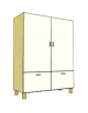 MOBILE CONTENITORE 2 ANTE E 2 CASSETTONI - COLORE A SCELTA - STRUTTURA NOBILITATO BETULLA O LARICE - cm 104x41x148H
