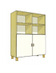 MOBILE CONTENITORE 2 ANTE - COLORE A SCELTA + 4 VANI A GIORNO, STRUTTURA NOBILITATO BETULLA O LARICE - cm 104x41x148H