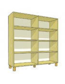 MOBILE CONTENITORE 8 VANI A GIORNO, STRUTTURA NOBILITATO BETULLA O LARICE - cm 138x41x148H