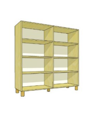MOBILE CONTENITORE 8 VANI A GIORNO, STRUTTURA NOBILITATO BETULLA O LARICE - cm 138x41x148H