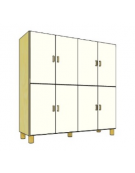 MOBILE CONTENITORE 8 ANTE COLORE A SCELTA E 8 VANI INTERNI, STRUTTURA NOBILITATO BETULLA O LARICE - cm 138x41x148H