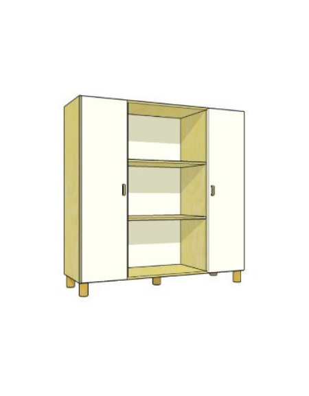 MOBILE CONTENITORE 2 ANTE - COLORE A SCELTA + 3 VANI A GIORNO, STRUTTURA NOBILITATO BETULLA O LARICE - cm 138x41x148H