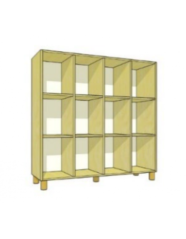 MOBILE CONTENITORE 12 VANI A GIORNO, STRUTTURA NOBILITATO BETULLA O LARICE - cm 138x41x148H