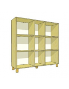 MOBILE CONTENITORE 9 VANI A GIORNO, STRUTTURA NOBILITATO BETULLA O LARICE - cm 138x41x148H