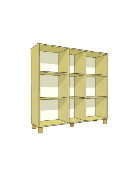MOBILE CONTENITORE 9 VANI A GIORNO, STRUTTURA NOBILITATO BETULLA O LARICE - cm 138x41x148H